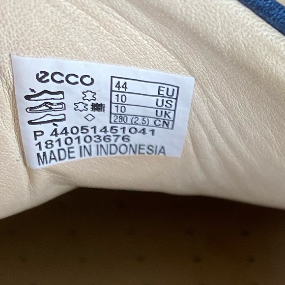 Ecco 8 Men’s Leather Sneaker Indigo Blue Velcro 10 - Picture 10 of 11